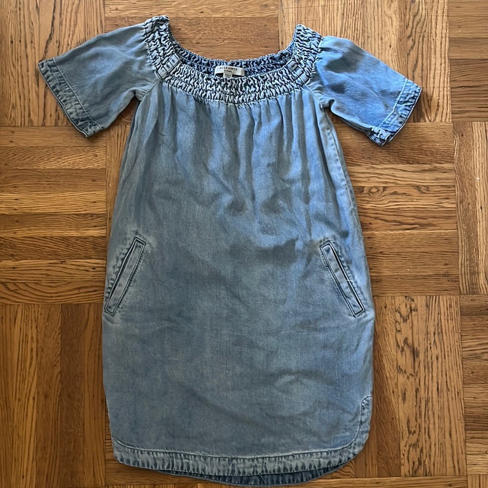 New All Saints AllSaints summer jean denim dress XS extra small